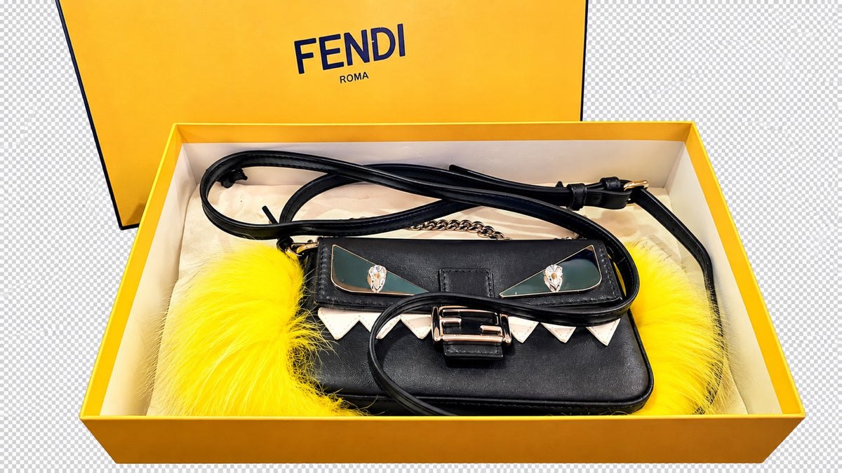 2016 Fendi Monster Micro Baguette + Mirror Charm Set