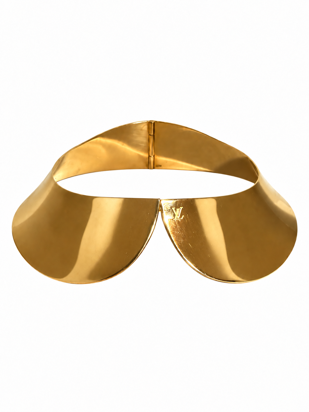 Louis Vuitton gold-tone collar on white background