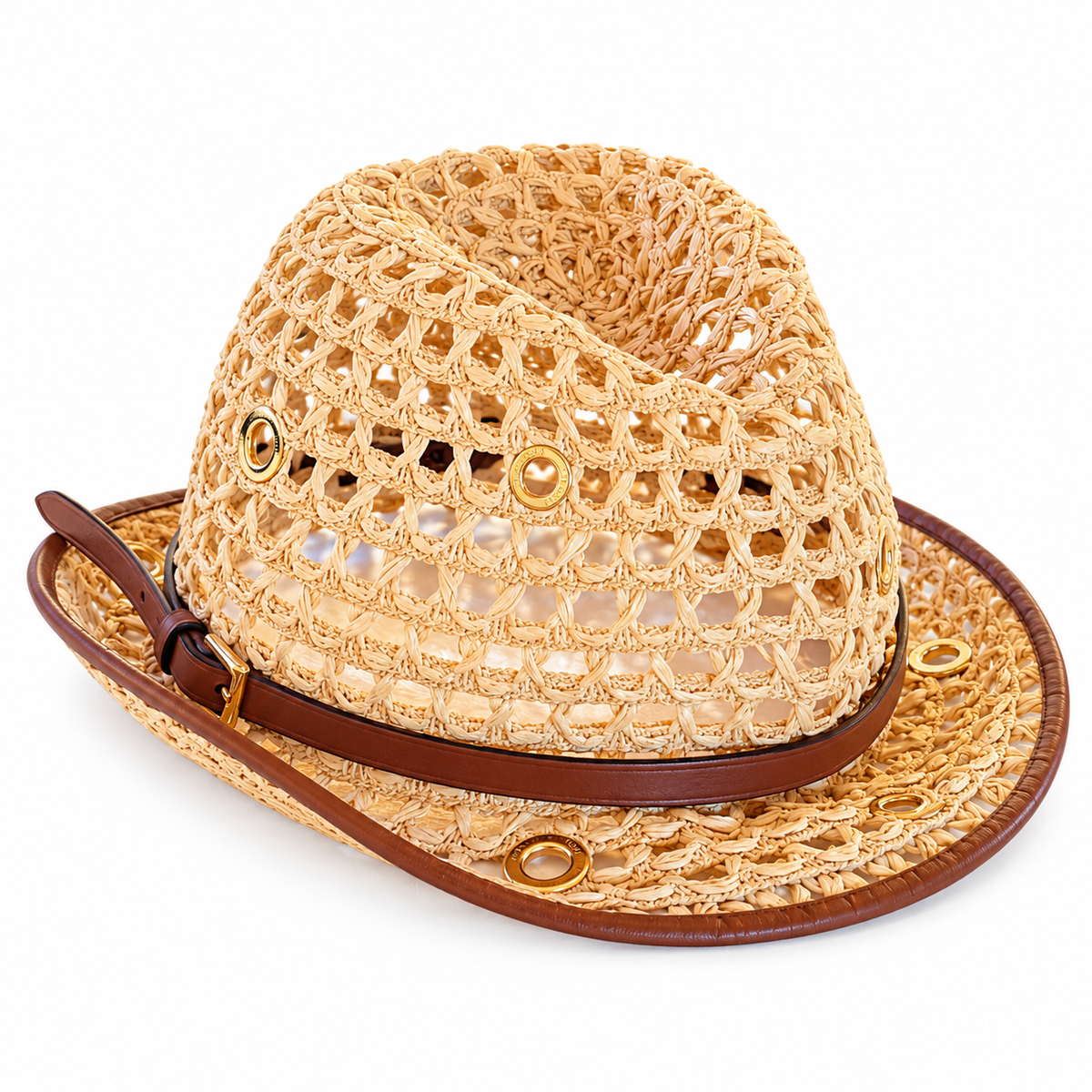 Louis Vuitton Cruise 2011 straw Panama hat on white background