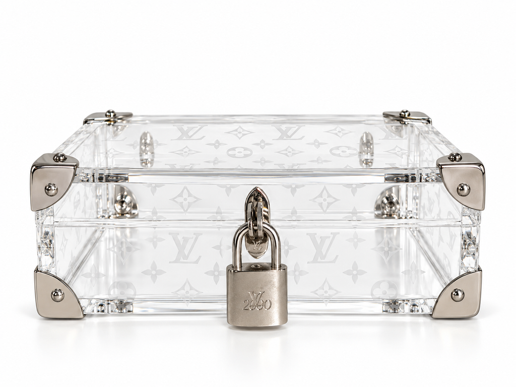 Louis Vuitton transparent Monogram plexiglass mini trunk collector piece