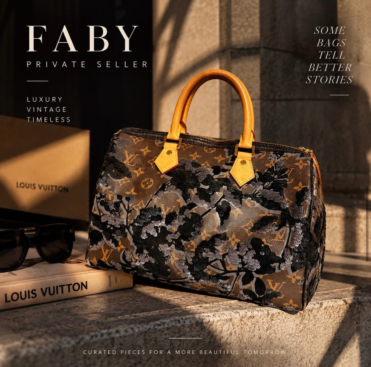 Louis Vuitton Speedy 30 Fleur de Jais editorial image