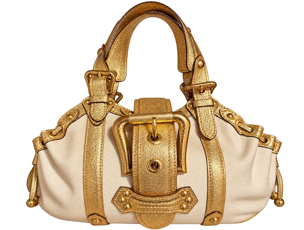 Louis Vuitton Theda GM Ecru Gold 2004 sfondo trasparente